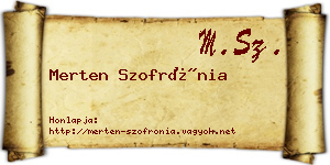 Merten Szofrónia névjegykártya